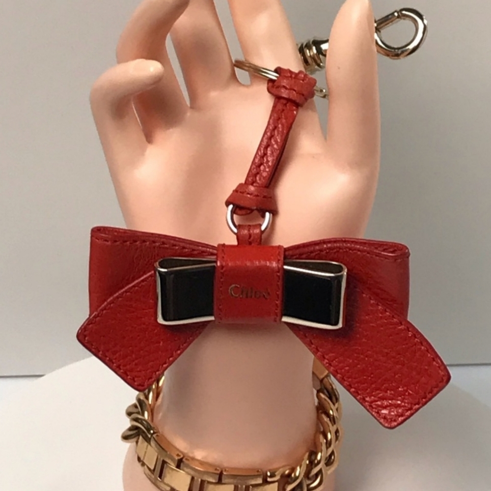 Chloé Bow Leather Keychain/Bag Charm 😍❤️